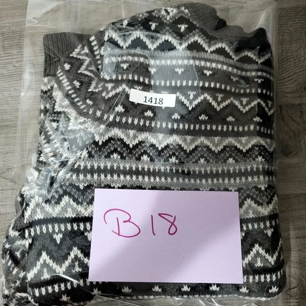 Talbots Black and Gray Cardigan Sweater